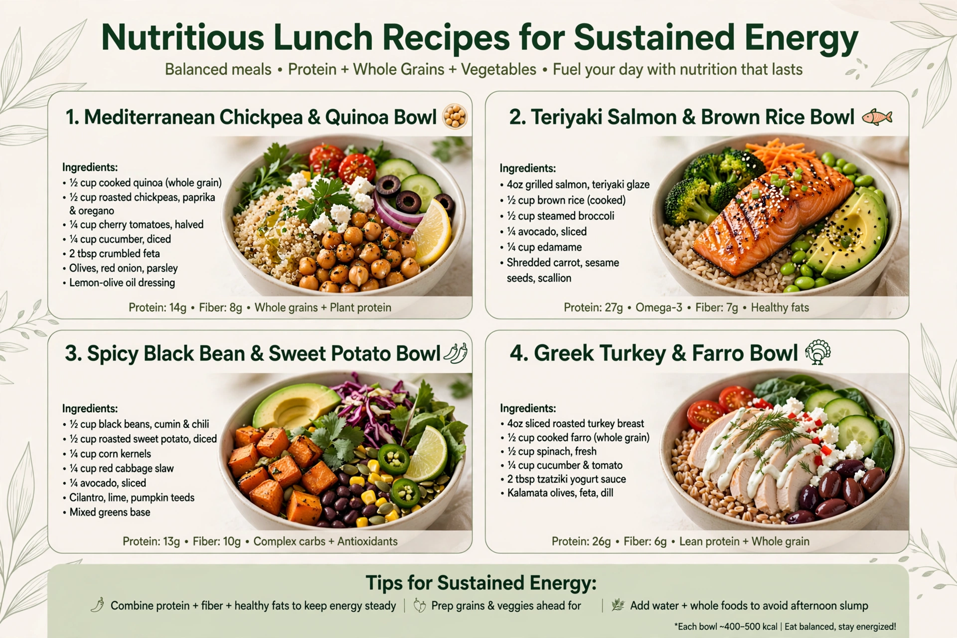 Nutritious Lunch Recipes for Sustained Energy 