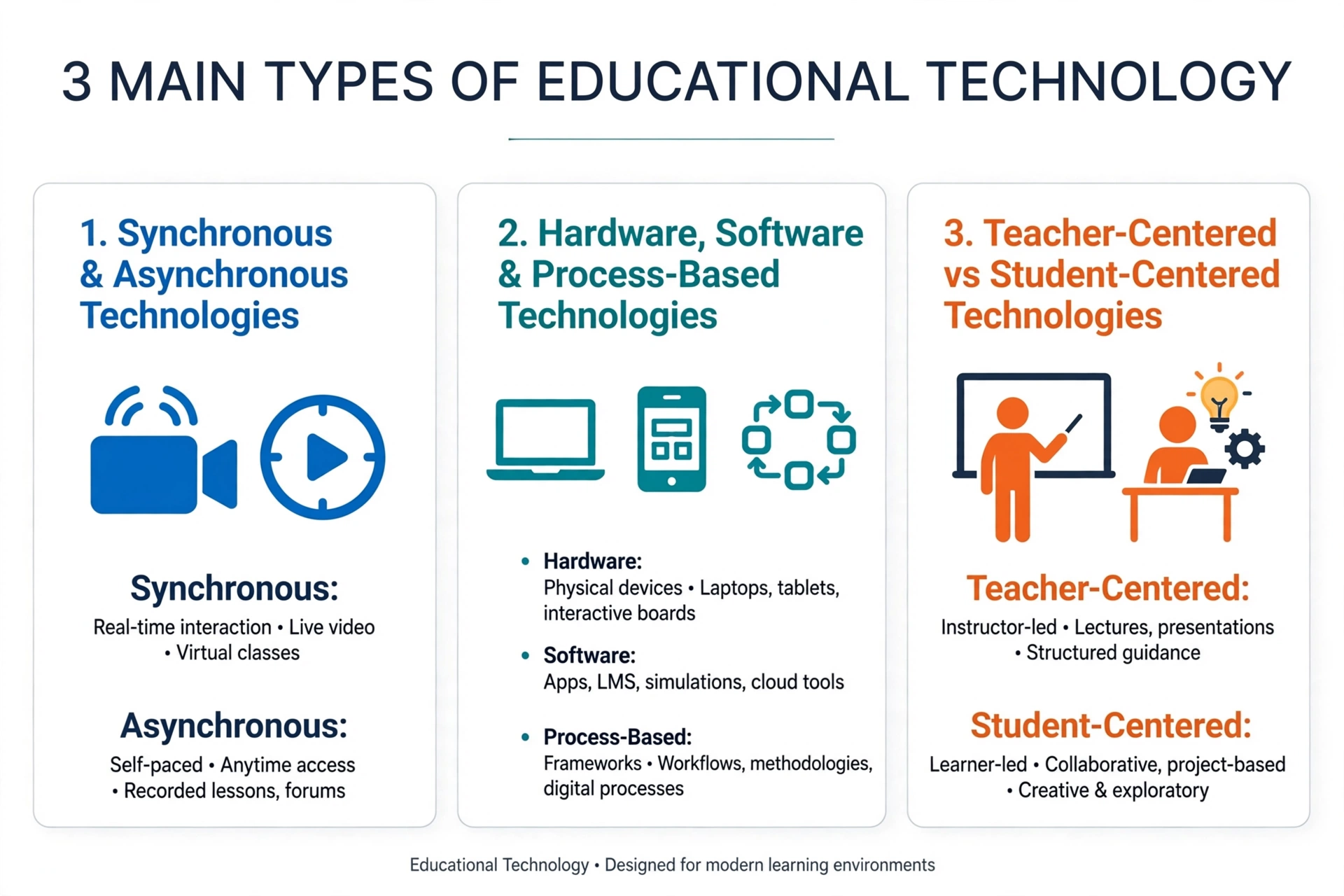 3 Main Types of Educational Technology