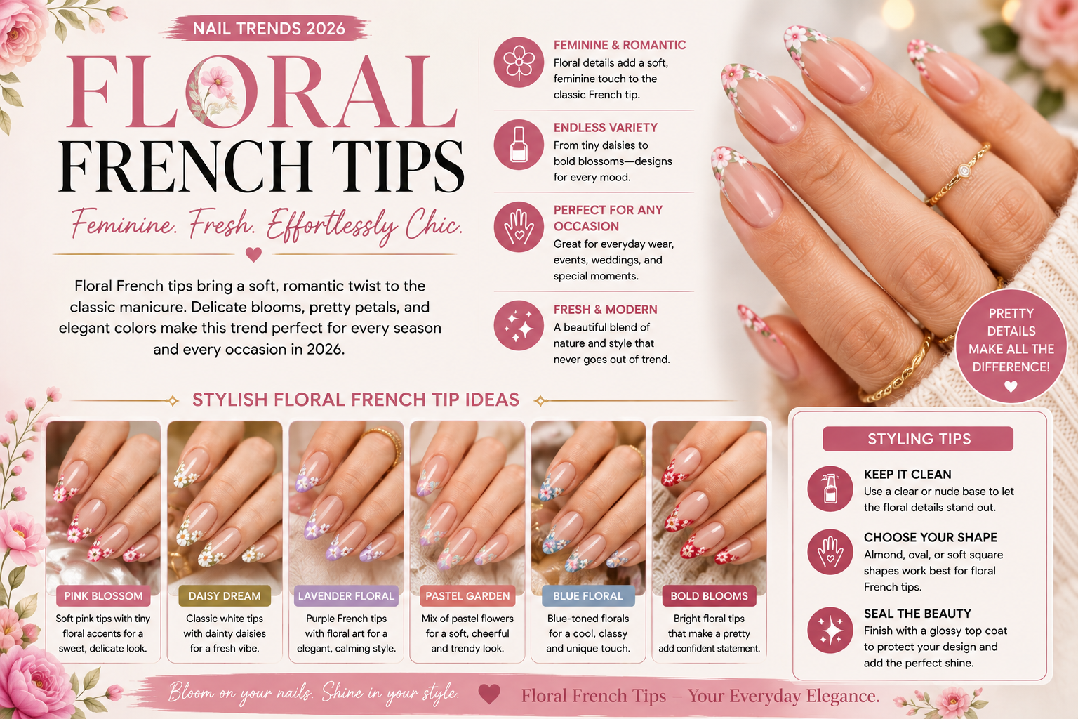 Floral French Tips