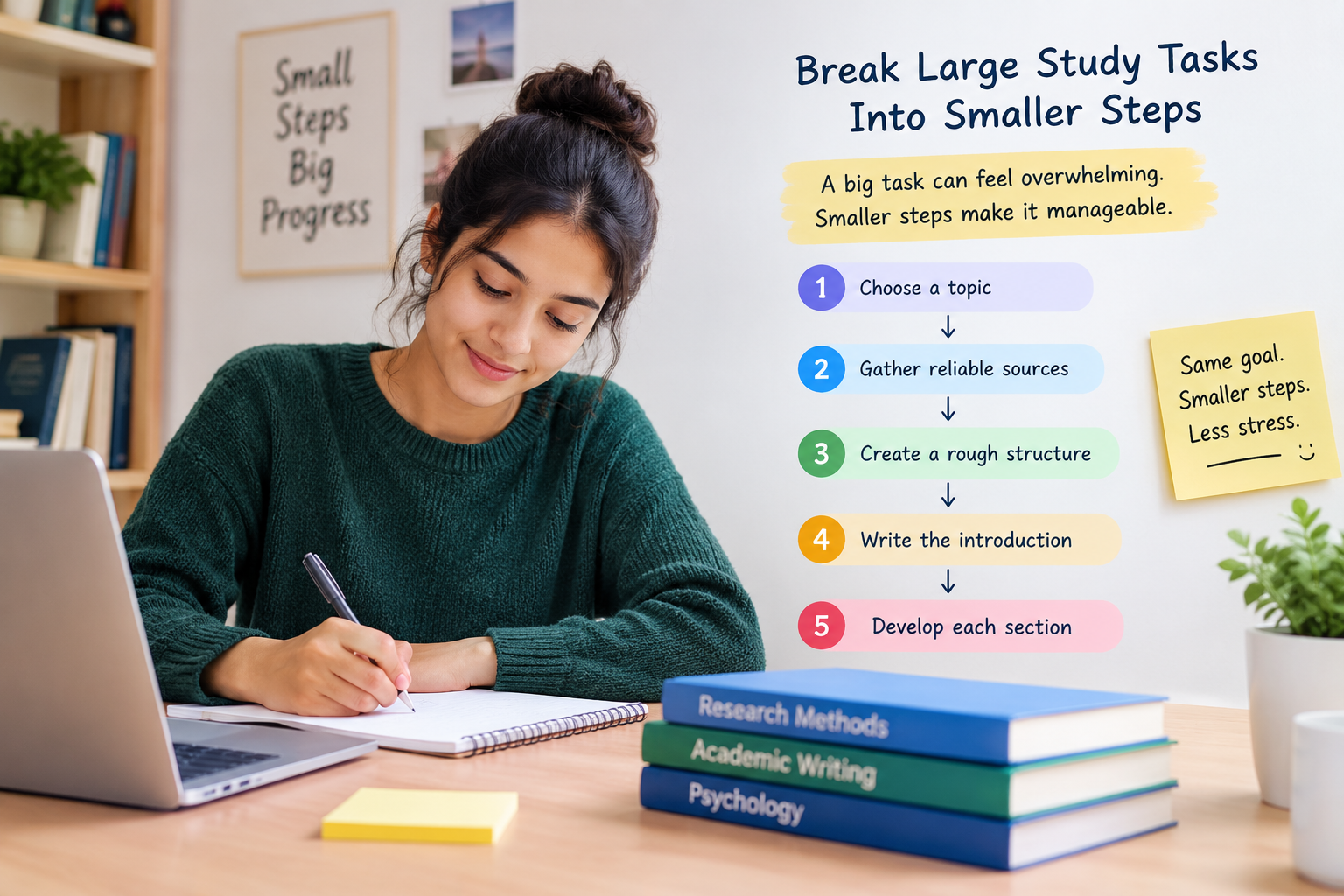 Break Large Study Tasks Into Smaller Steps